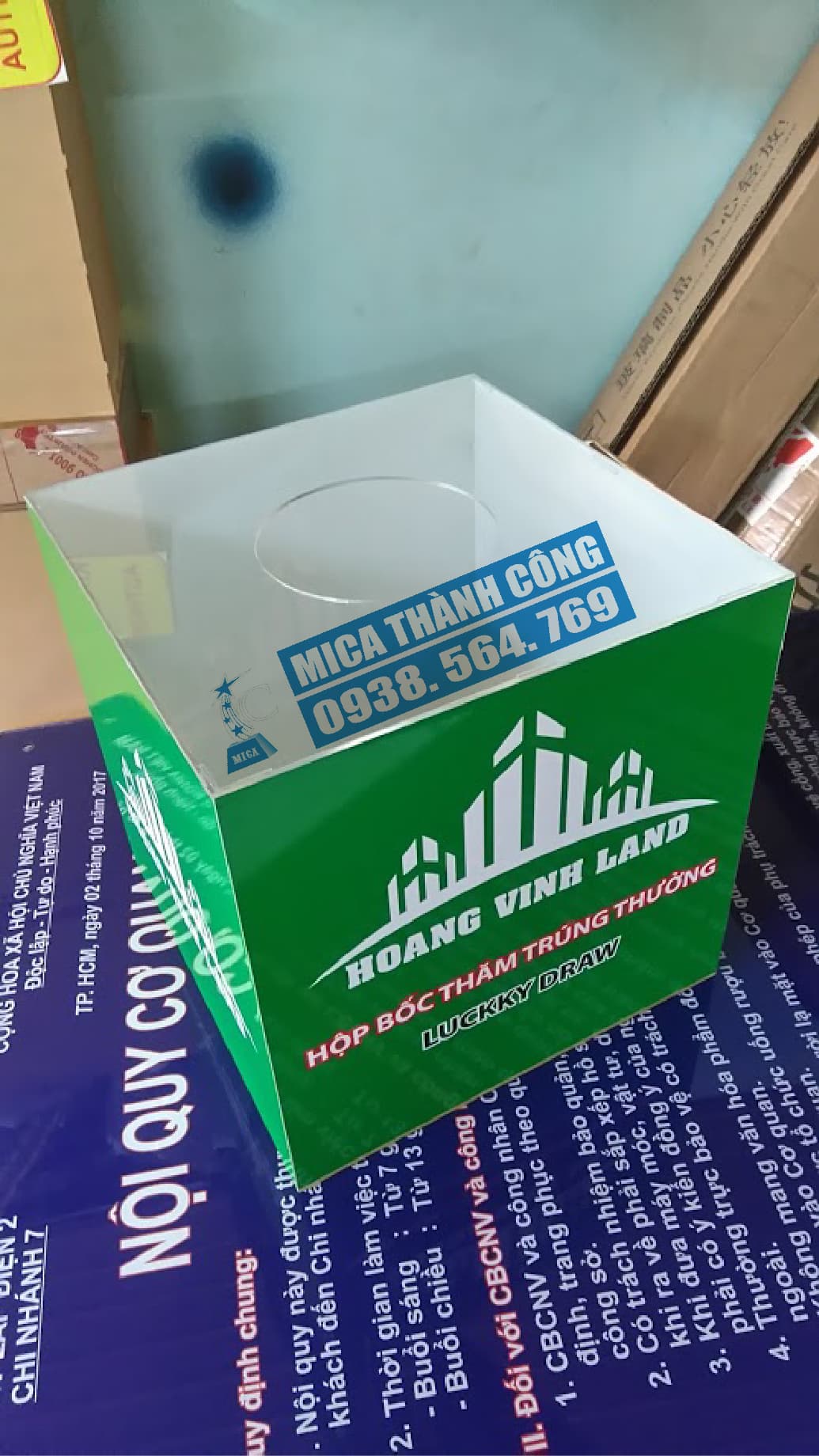 mua thùng phiếu mica ở thành phố HCM