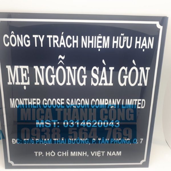 Biển mica thông tin công ty