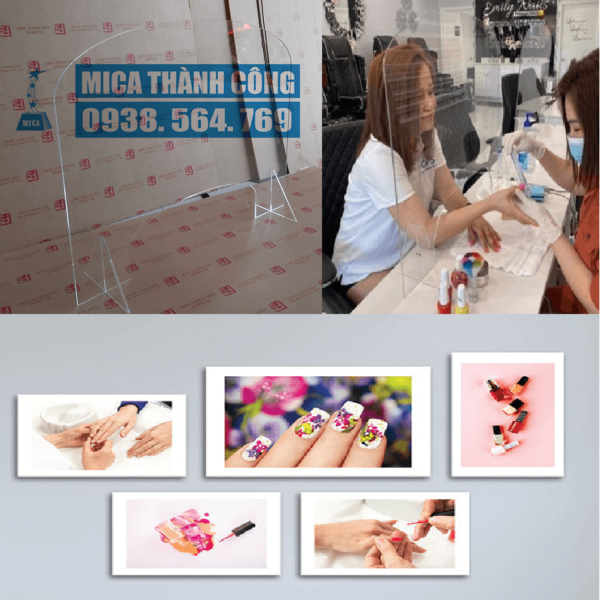 Tấm chắn bằng mica cho tiệm nail