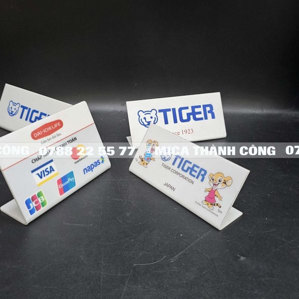 Menu mica chữ L in UV