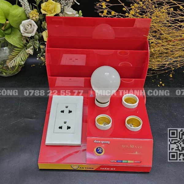 Kệ Mica Test Bóng Đèn và Ổ Cắm